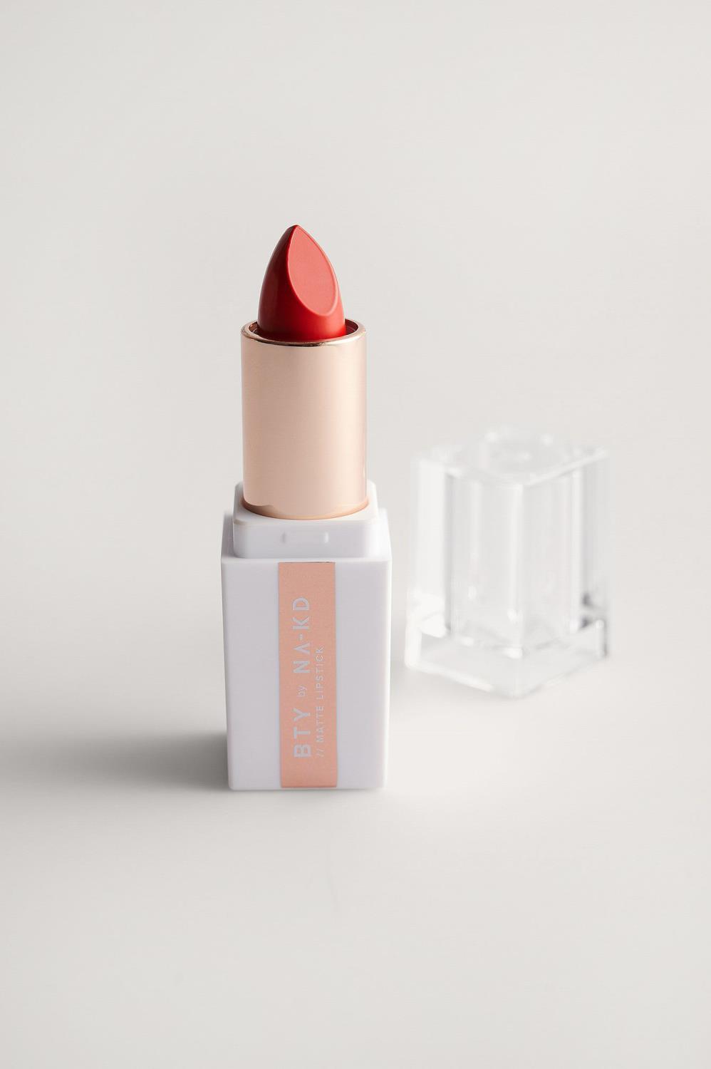NA-KD matte lipstick, hot red