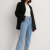 NA-KD Straight High Waist Jeans, light blue