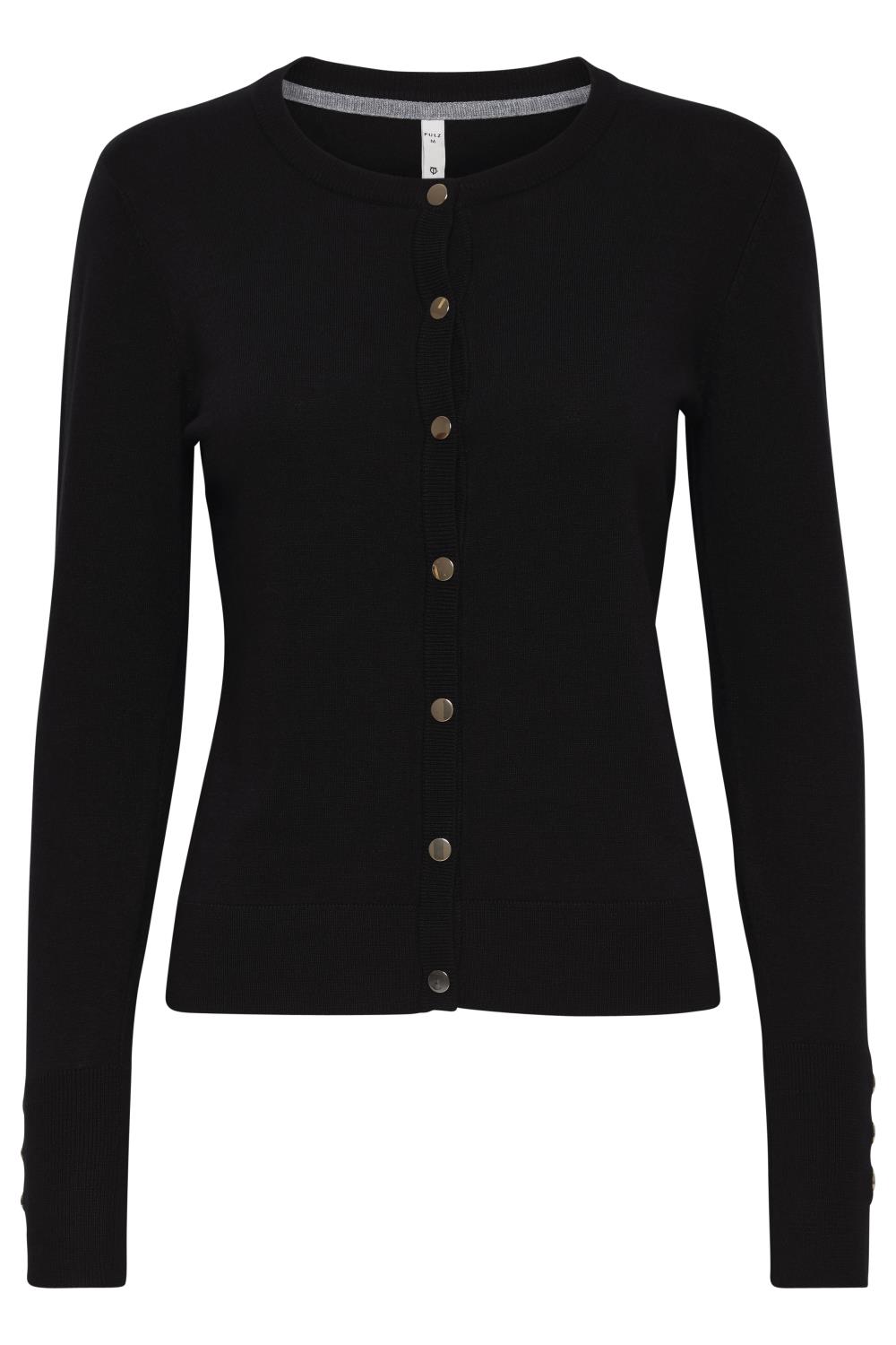 Pulz Sara LS short cardigan, black beauty