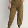 NA-KD Pocket Detail Pants, olivengrønn