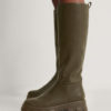 NA-KD Profile Shaft Boots, Khaki