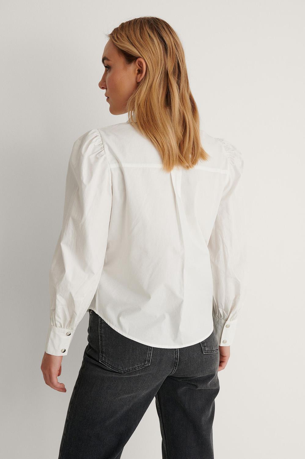 NA-KD puff sleeve shirt, offwhite rosenform