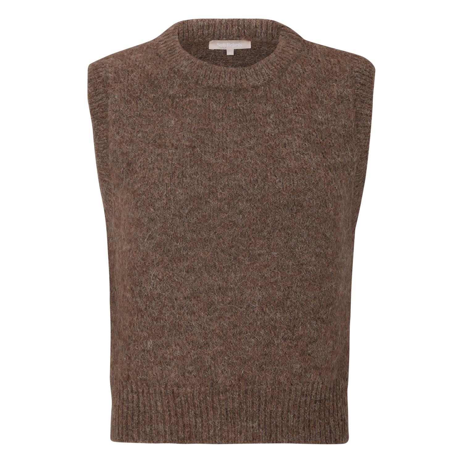 Soft Rebels SRStinne vest knit, brun strikkevest