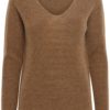 Pulz Astrid Pullover, brun strikkgenser