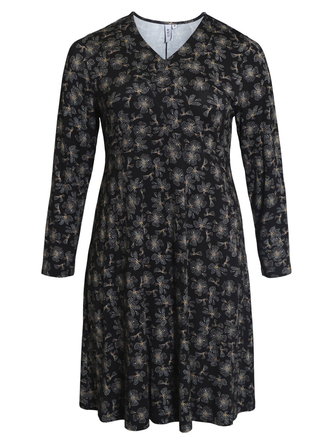 Ciso sort/mønstret kjole