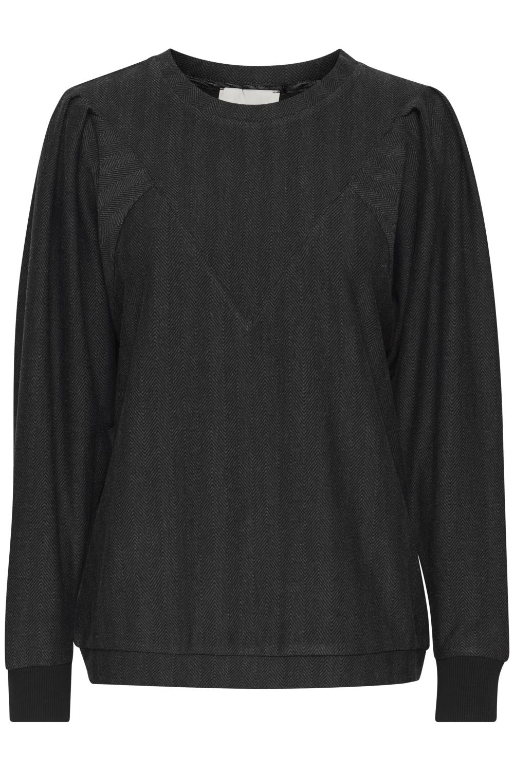 Pulz Hanna sweatshirt, mørk grå/mønster