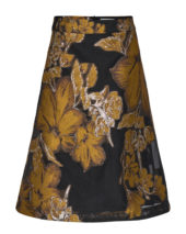 Nümph Charna Skirt, sort med gylde blomster