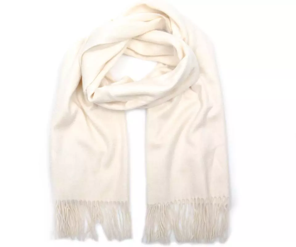 IntexSkandia Skjerf ensfarget ull, offwhite