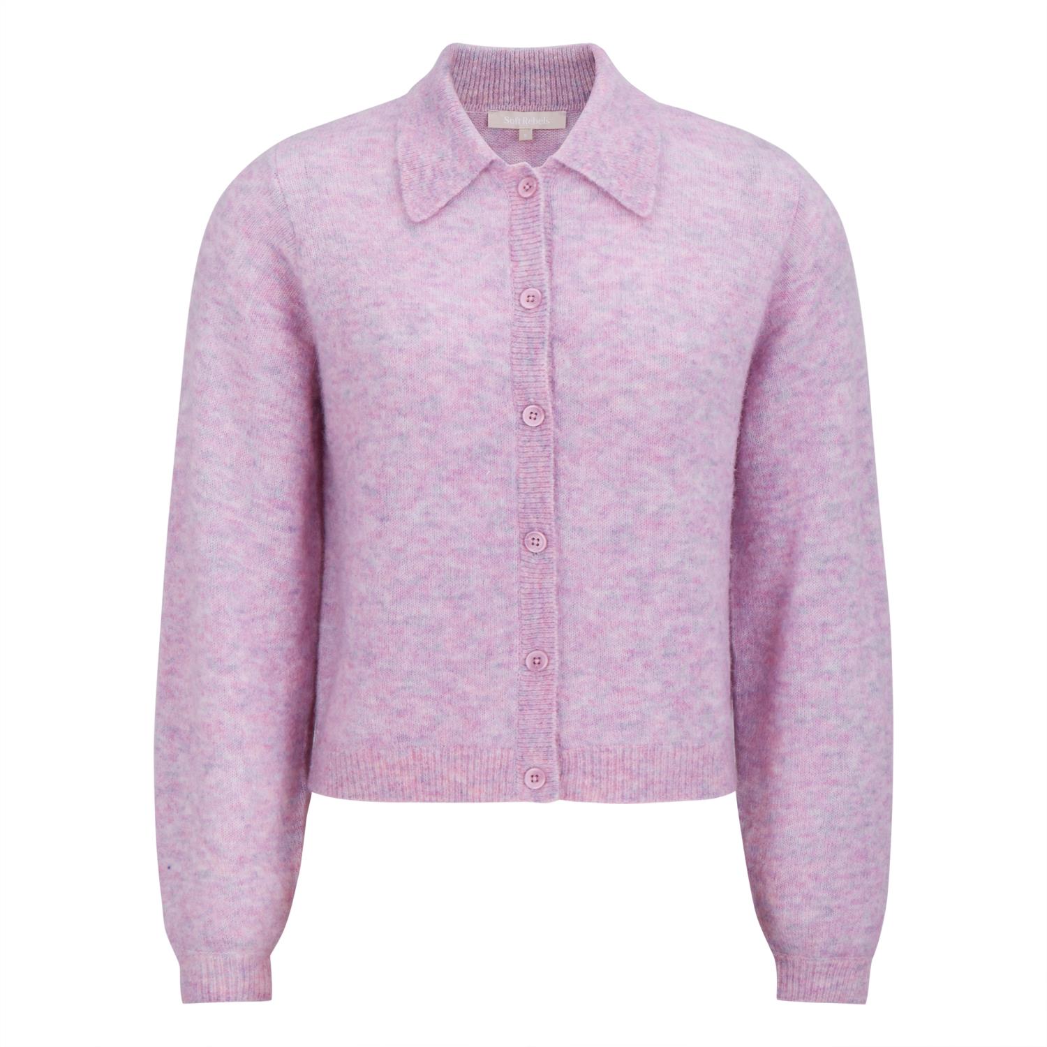 Soft Rebels Allison Cardigan Knit, melert rosa/lilla