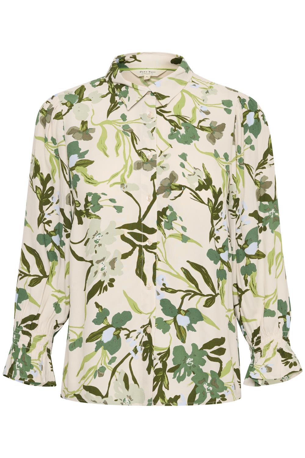 Part Two Nevin mønstret skjorte, grønn