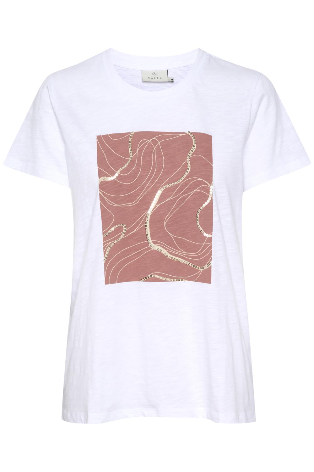 Kaffe Mirani T-shirt, hvit/print