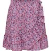 JDY Maria Short Wrap Skirt, rosa/mønstret skjørt