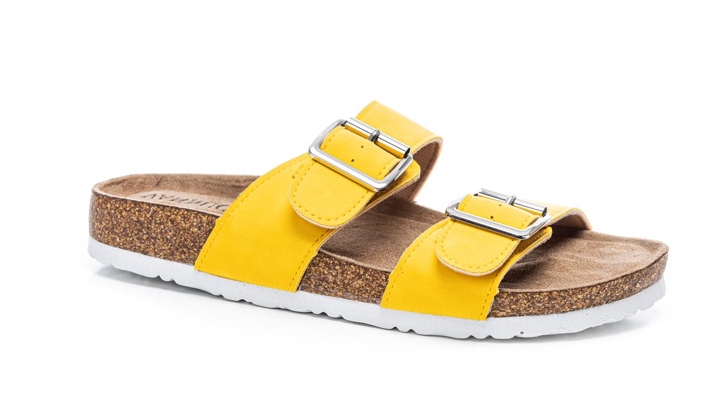 Vannucci sandal med justerbare reimer, gul