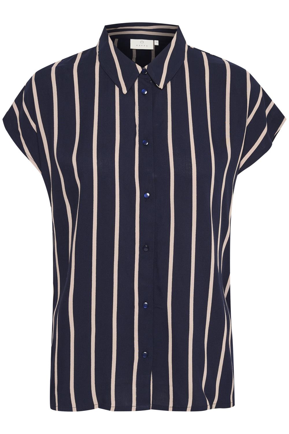 Kaffe Gamila Shirt, stripet viskose skjorte