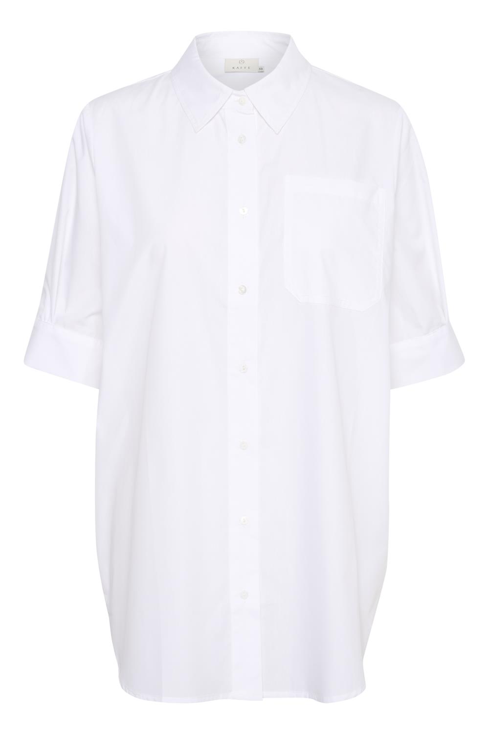 Kaffe Karin Lolly Skirt, hvit halvlang skjorte
