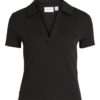 Vila Ribbo Polo Top, sort