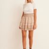 NA-KD Smocked Mini Skirt, rosa blomstret