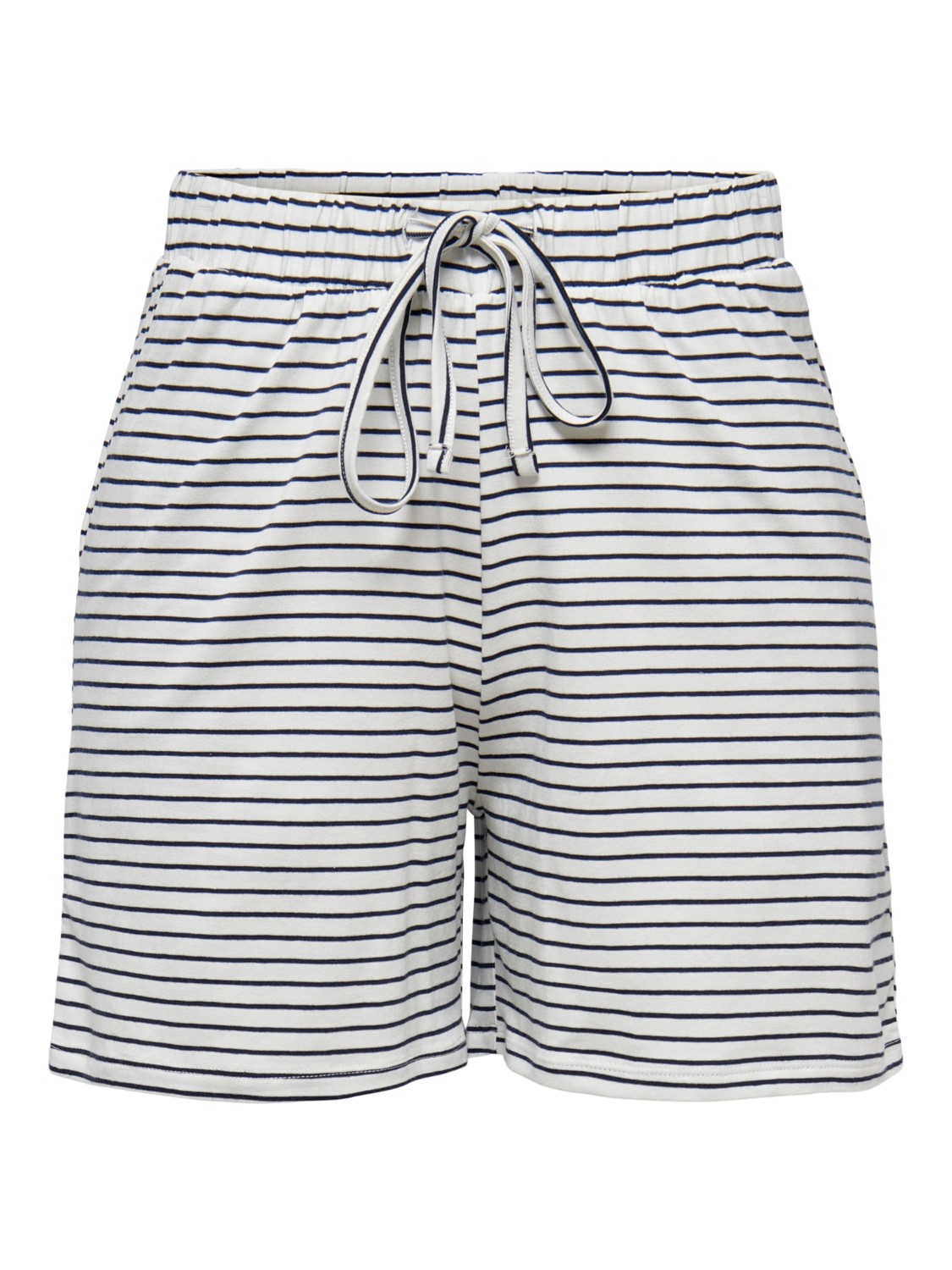 JDY Pablo Shorts Jersey, offwhite/marineblå stripet