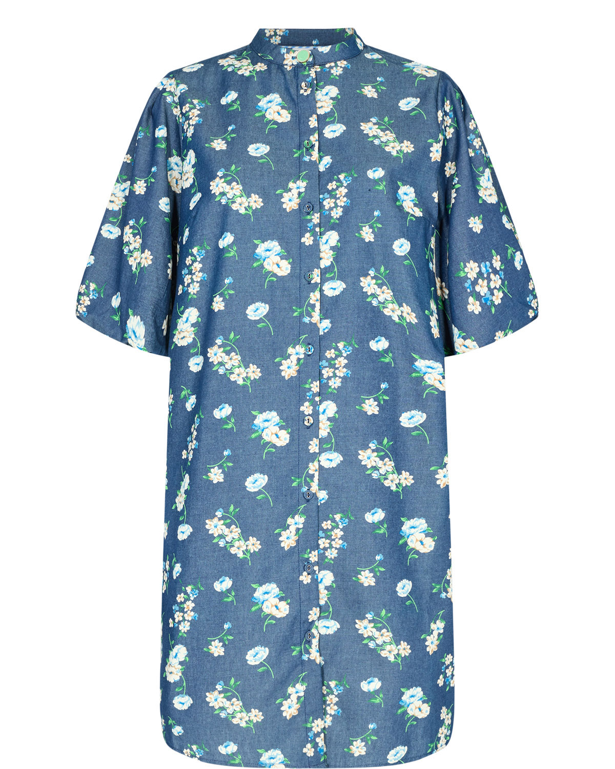 Nümph Edelle Dress, blå mønstret demin kjole