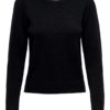 JDY Marco L/S Puff Pullover, sort