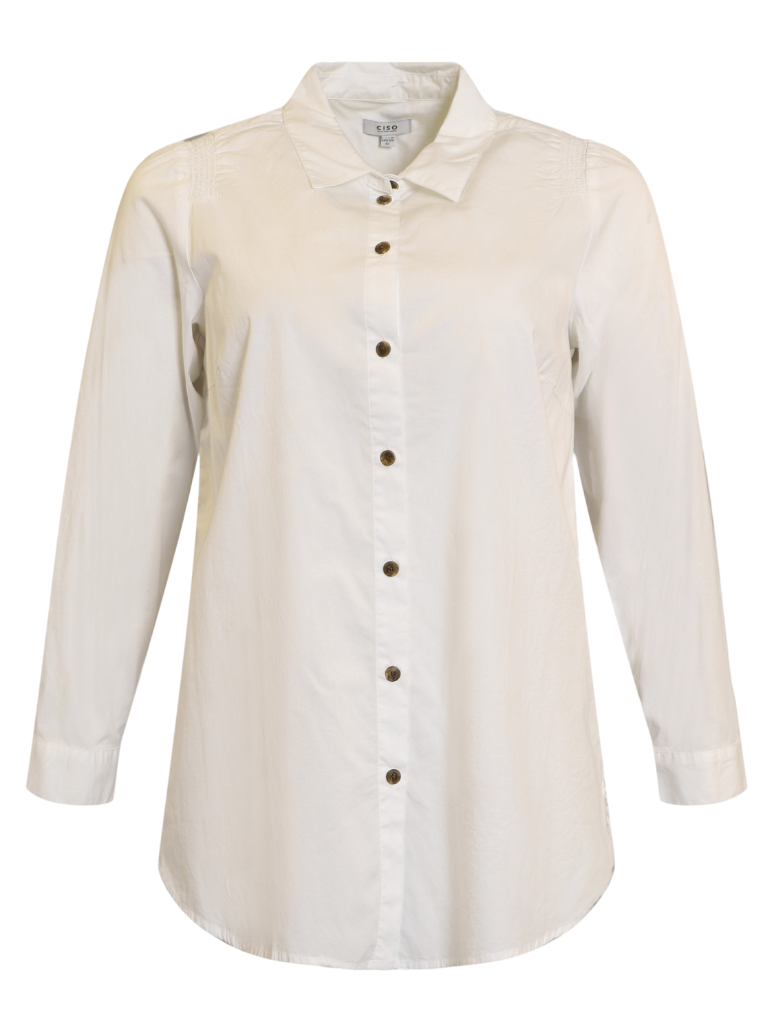 Ciso Skjorte, hvit med karge, stretch