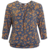 Ciso mønstret T-shirt, 3/4 erm, blå/orange