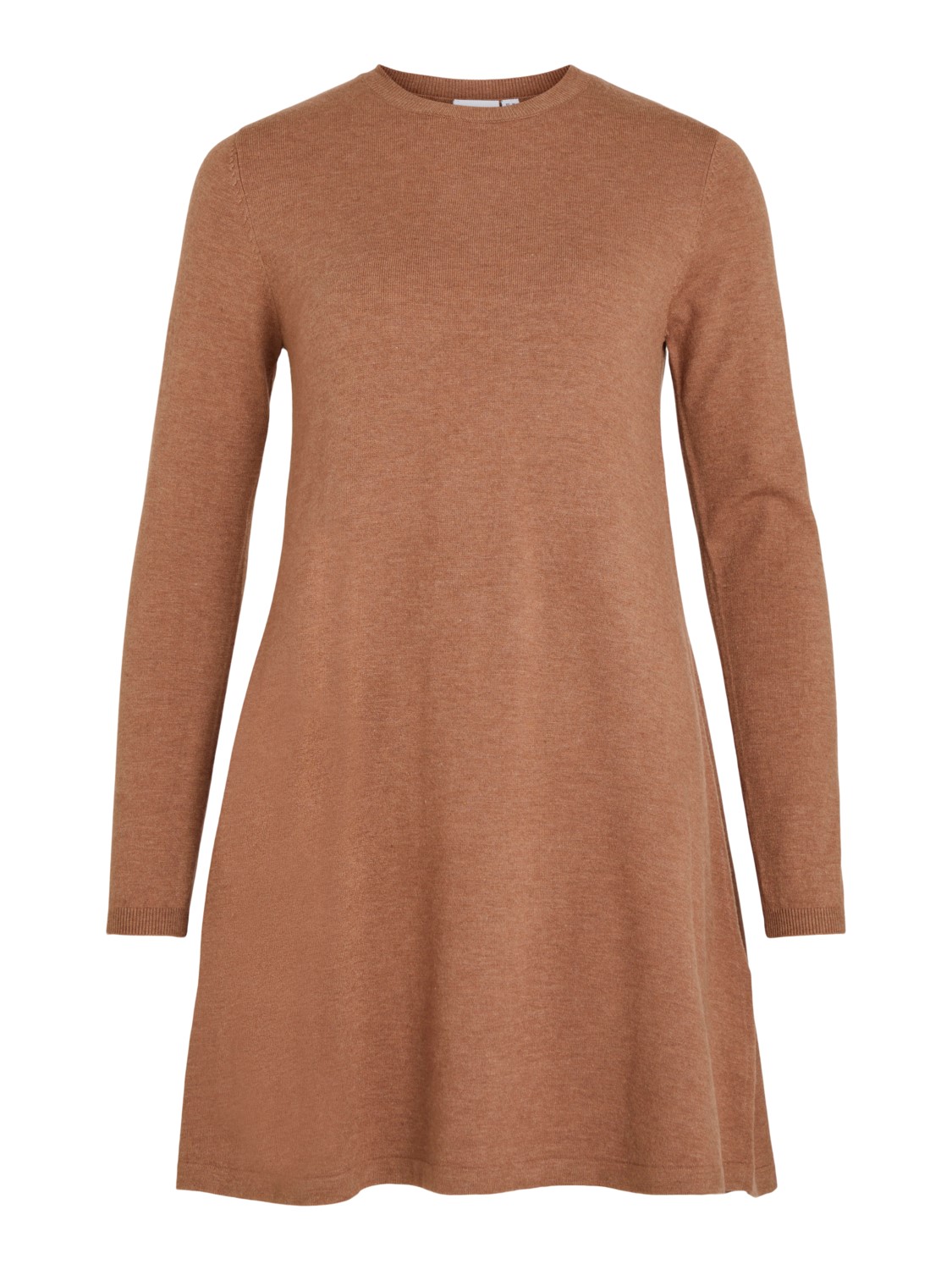 Vila Comfy l/s A-line Dress, brun strikke kjole
