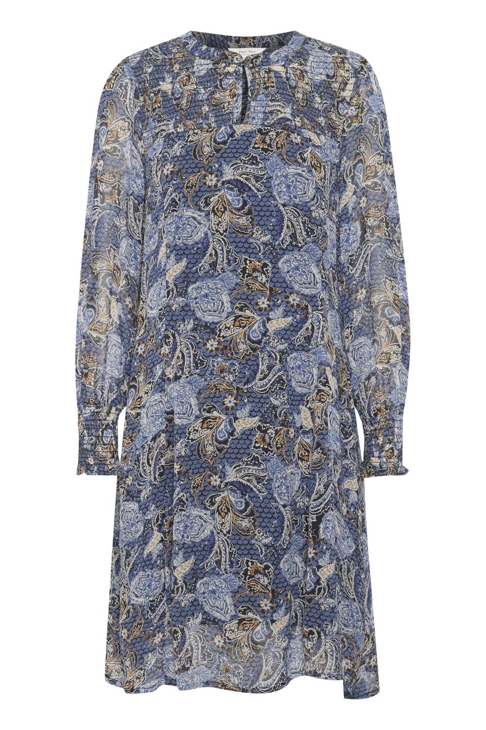 Part Two Rinette Dress, mønstret kjole, blå