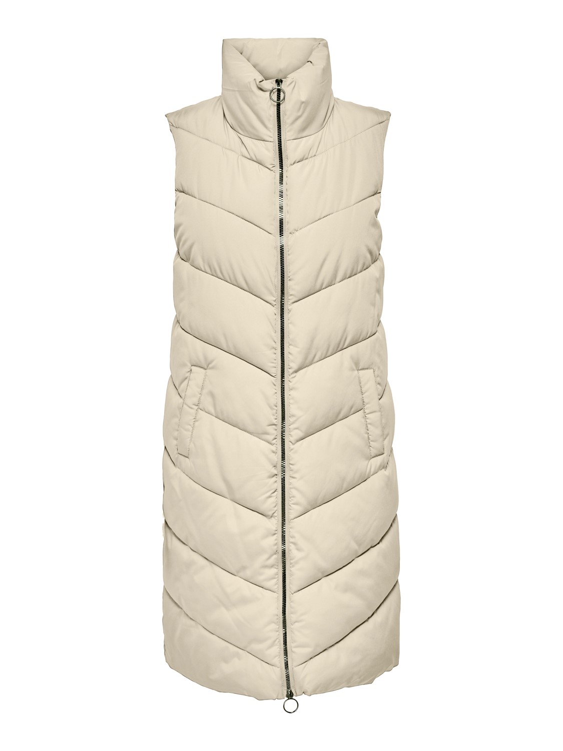 JDY Finno Long Padded Waistcoat, offwhite
