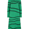 Nümph Elita Dress, stripet strikkekjole, grønn/sort