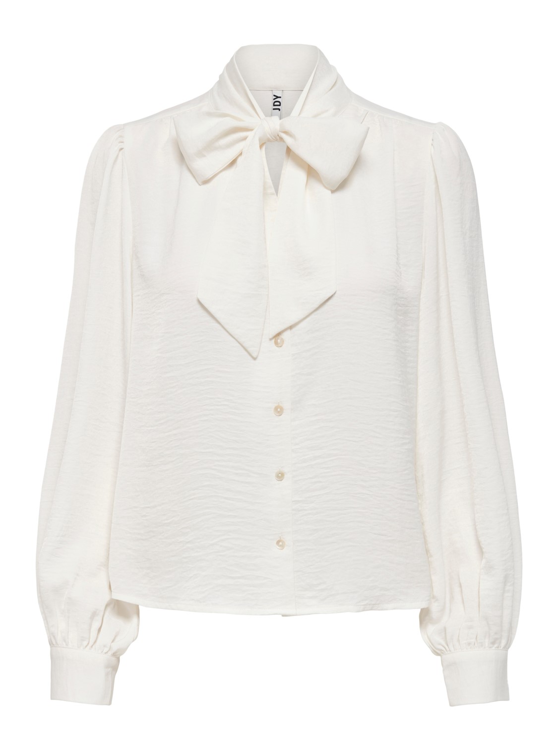 JDY Marni L/S Bow Top, offwhite bluse