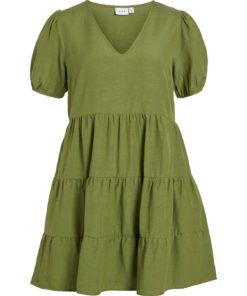 Vila Prisilla New s/s Short Dress, grønn