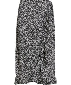 Vila Caia Highwaist Maxi Wrap Skirt, sort