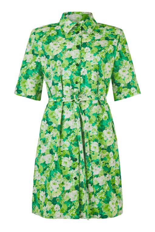 Gomaye Blomstret kjole, grønn