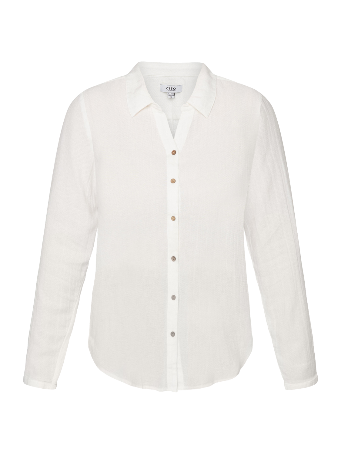 Ciso Shirt, skjorte med V-hals, hvit