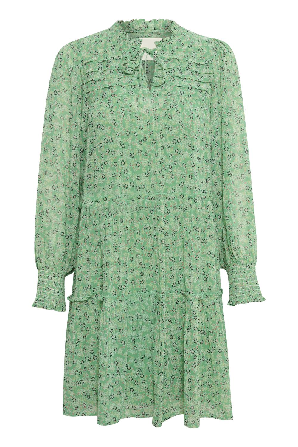 Part Two Randys Dress, grønn mønstret viskose