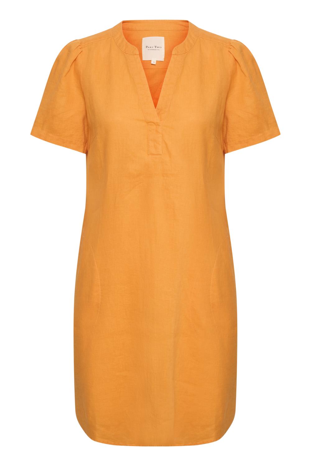 Part Two Aminase Dress, lin, aprikos