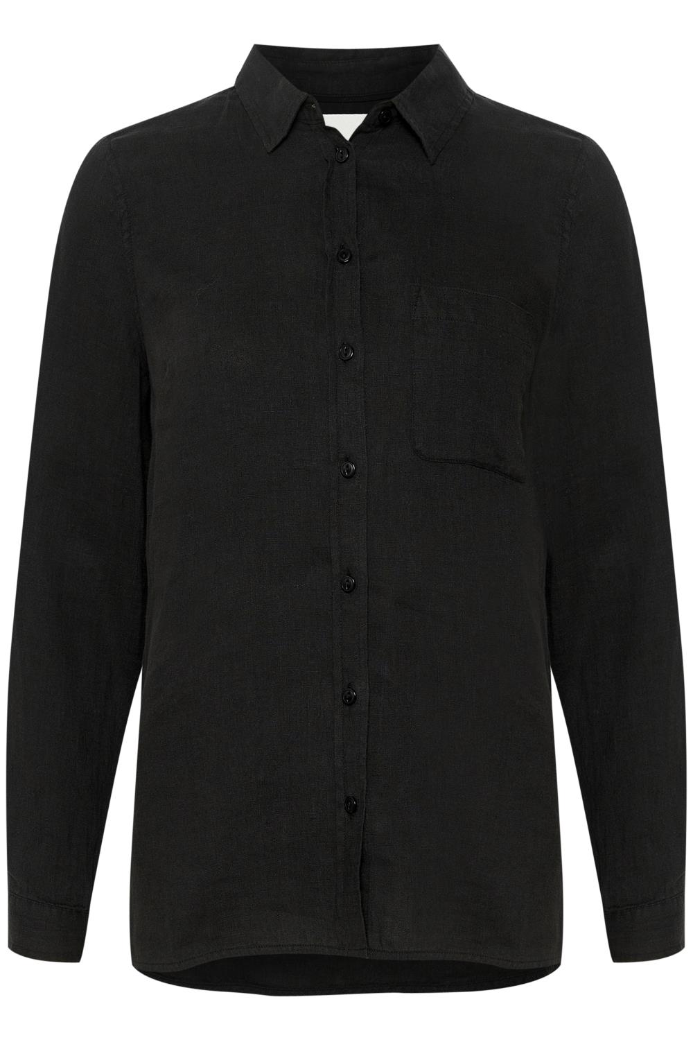 Part Two Kivas, sort lin skjorte