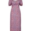 JDYDaisy S/S midi dress, rosa/blå blomstret