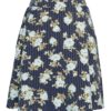 MSCH Horibella Skirt, marineblå/turkis blomstret