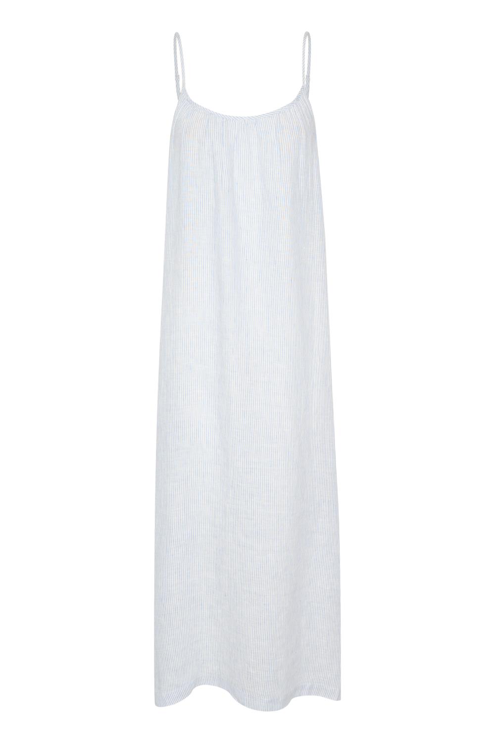 Part Two Alexiane Dress, kjole i lin, hvit/blå stripet