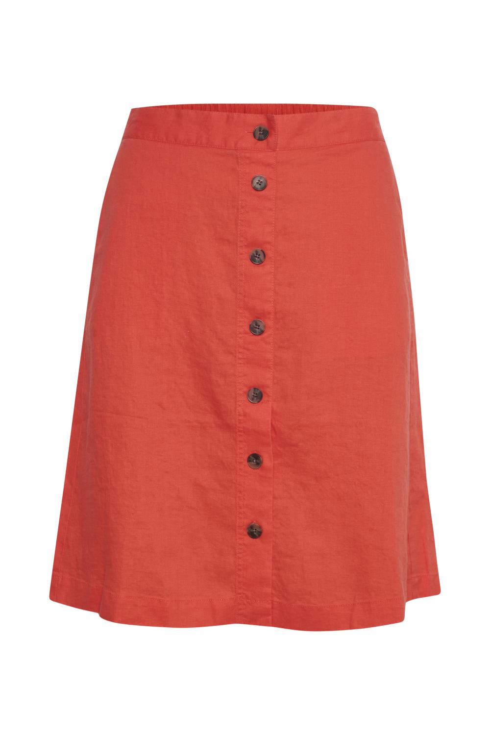 Part Two Palina Skirt, skjørt i lin, oransje