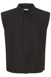 Part Two Alfie Shirt, ermløs skjorte, sort