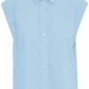 Part Two Alfie Shirt, ermløs skjorte, lyseblå