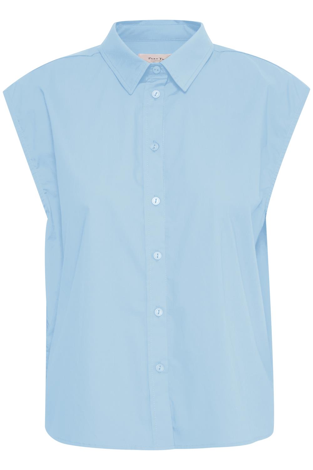 Part Two Alfie Shirt, ermløs skjorte, lyseblå