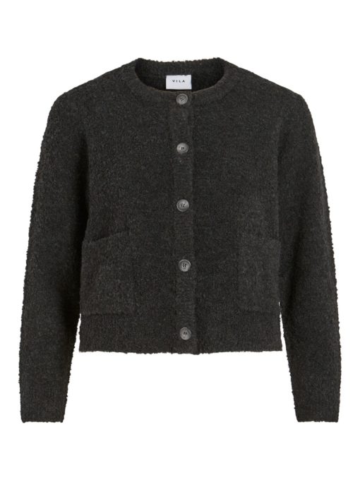 Vila Vidaley O-neck Knit Short Cardigan, sort