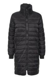 Kaffe Lira Long Jacket, tynn boblejakke, sort