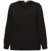 Ciso bluse med strikk nederst, sort