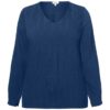 Ciso bluse med strikk, blå