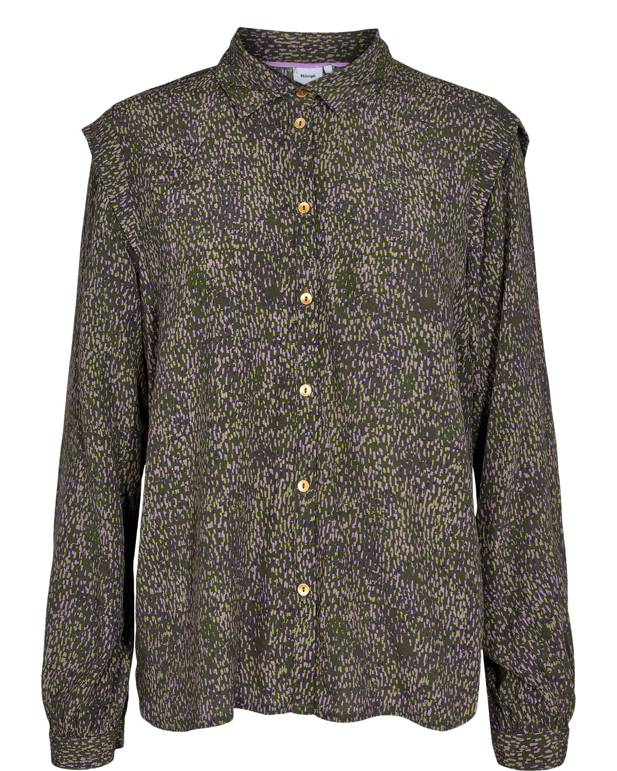 Nümph Azelia Shirt, mønstret skjorte grønn/lilla